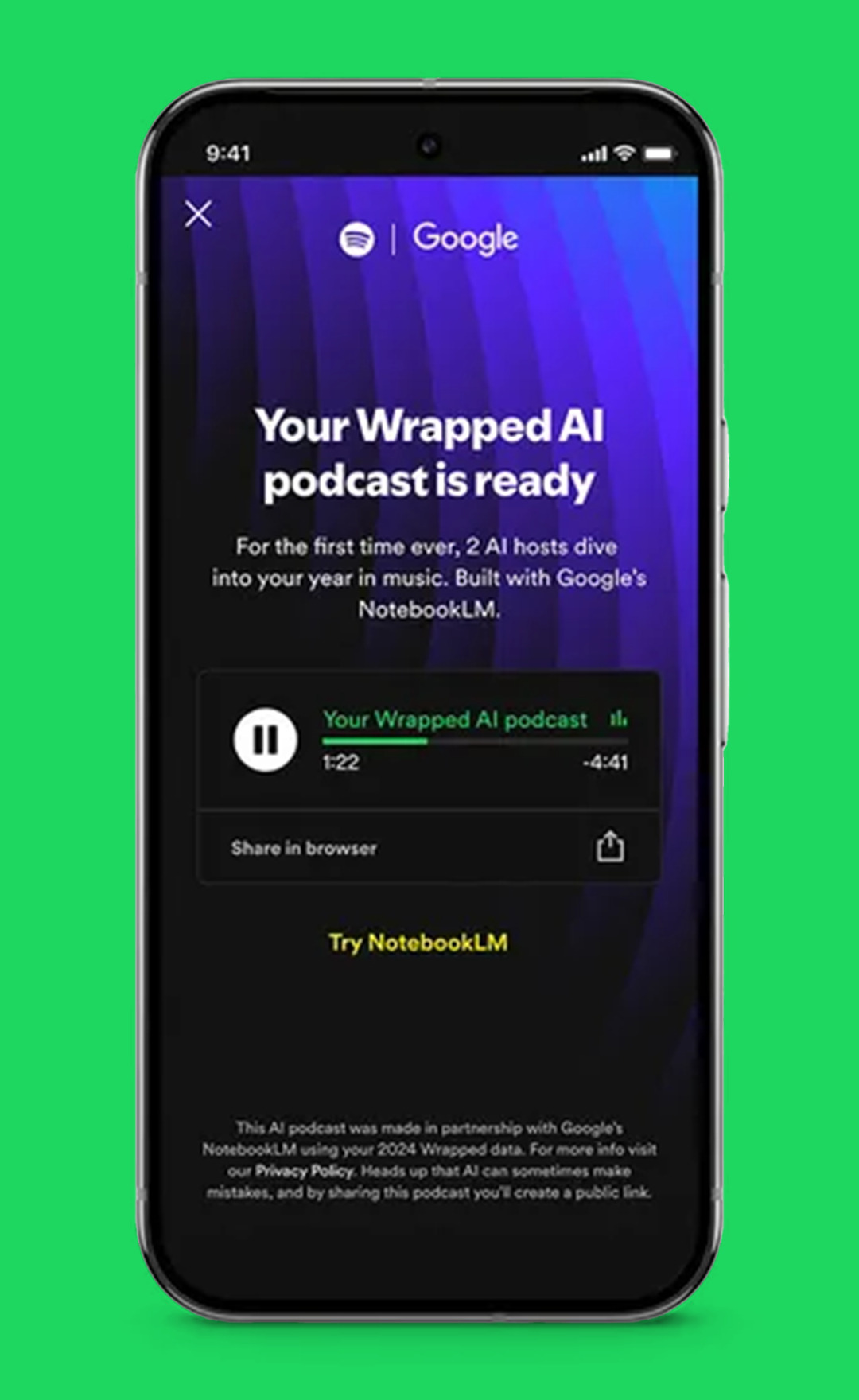 스포티파이 연말결산을 팟캐스트로 만들어주는 구글의 AI 기능 | 패스트페이퍼 (Fastpaper)
